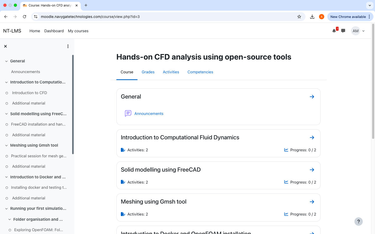 image of the sections in the course on hands on cfd analysis