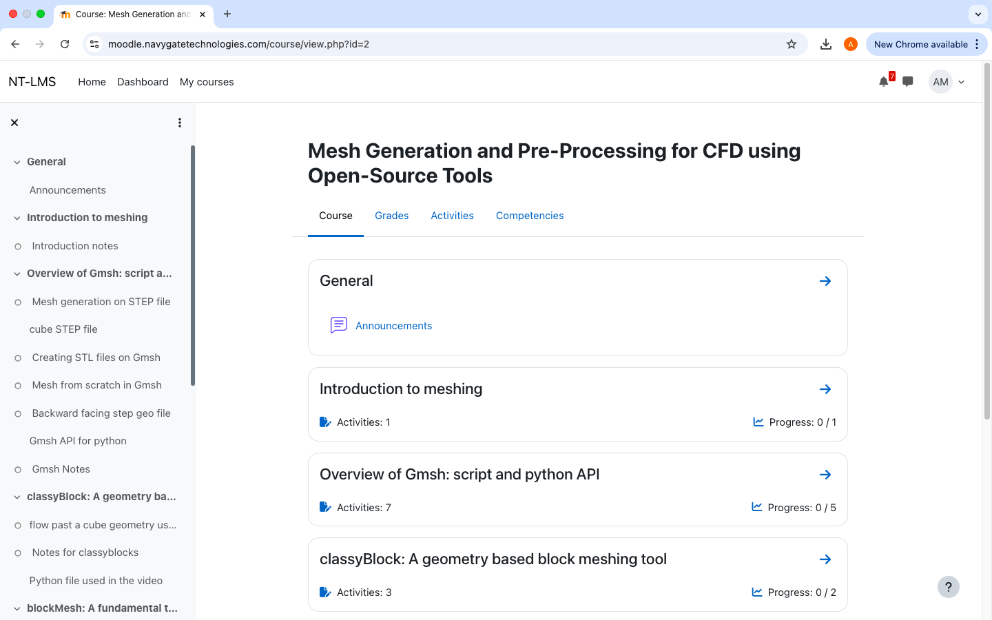 mesh generation course section preview