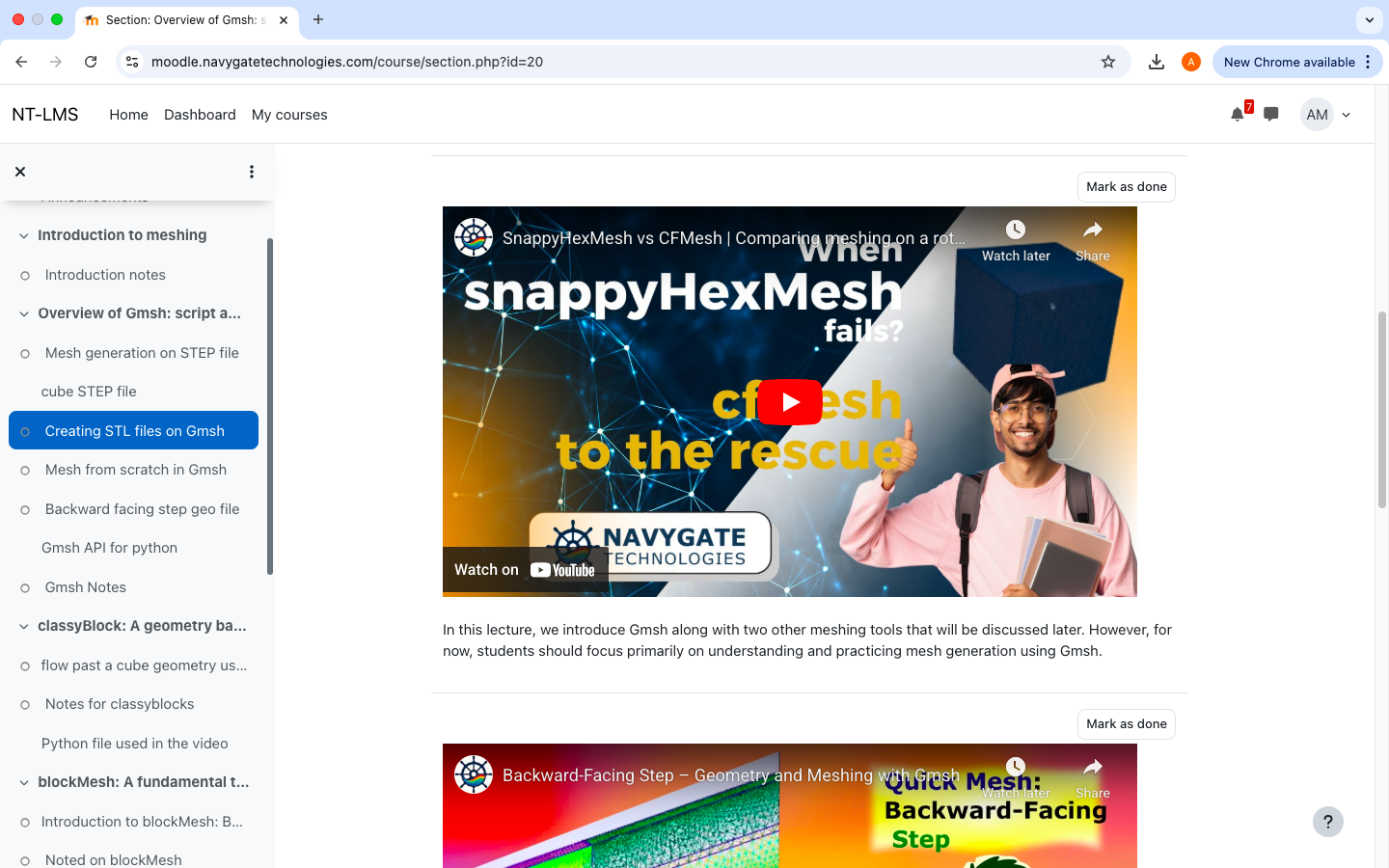 first section of meshing course on open source softwares
